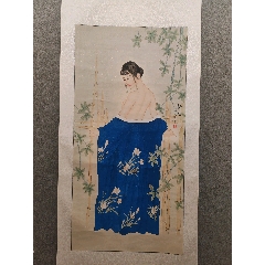 西藏纯手工矿物彩布本唐卡文殊菩萨_人物国画原作_三友堂木石文化【7788