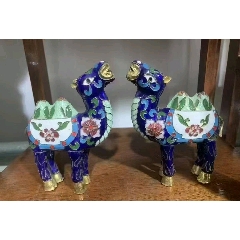 晚清民国铜胎掐丝珐琅二龙戏珠纹观赏瓶_其他景泰蓝/珐琅_流云堂【7788