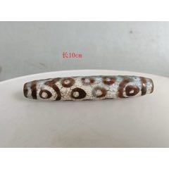 朱砂爆满多彩龙眼二眼象雄玛瑙天珠，【宝贝尺寸】：天珠长58.2宽13毫米