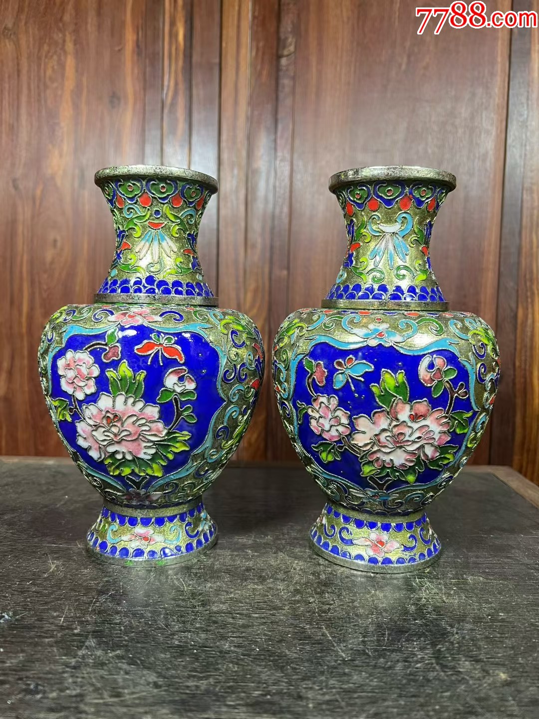 2458 七宝焼 景泰藍 琺瑯 花瓶 【公式通販】