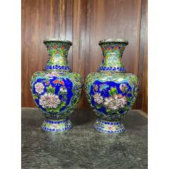 民国时期银镶玉景泰蓝挂坠，_其他景泰蓝/珐琅_烟雨青花阁【7788旧书网】