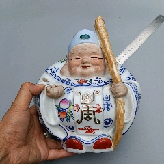 福建会馆游长子造粉彩福禄寿三星瓷塑_雕塑瓷/瓷雕_东来号【7788旧书网】
