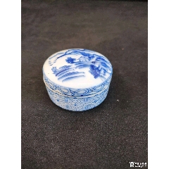 清代青花若深珍藏款满池娇大盖碗_青花瓷_侯马老古董【7788旧书网】