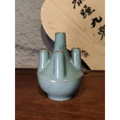 宋代天青釉細(xì)開(kāi)片五管瓶(se112329405)