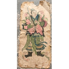 吴道子精品手绘老绢敬佛图，吴道子唐代著名画家书法家，世人尊称，画圣