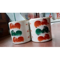 清代青花漳江门通景山水人物盖碗_青花瓷_侯马老古董【7788旧书网】