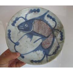 清嘉道青花人物山水狮耳长方瓶_青花瓷_草木斋【7788旧书网】