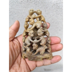 老货精品。篆刻家【友竹】作寿山石田黄石原石原色摆件_寿山石_文玩字画