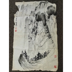 王国盛四尺山色空朦烟雨中_山水国画原作_品墨斋【7788红宝书】