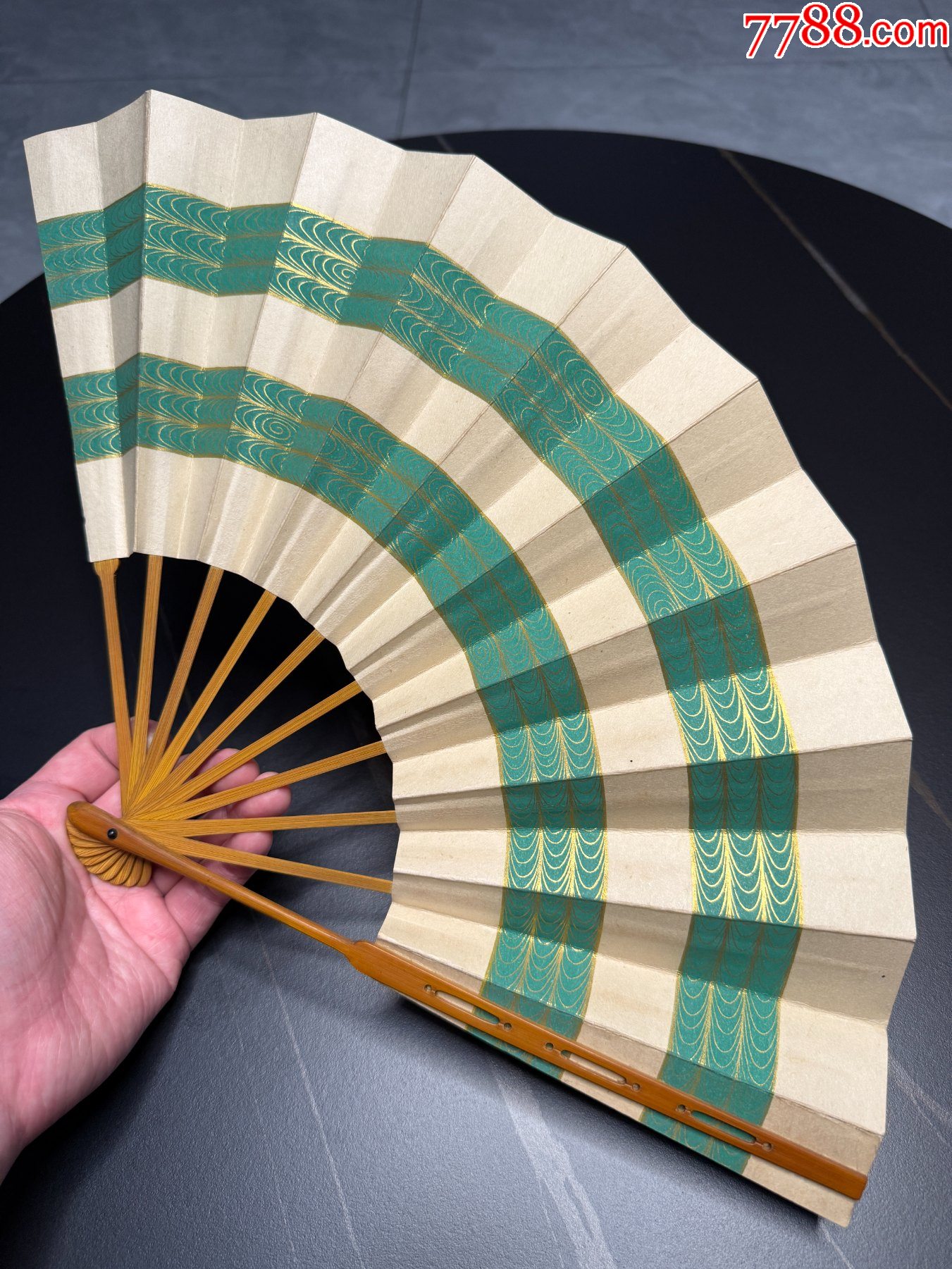 日本折扇昭和时期京都十松屋福井谨制武士扇御舞扇_其他扇子_老弄堂