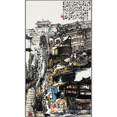 锦绣河山----郭名贵作品_山水国画原作_东北民俗古董店【7788旧书网】