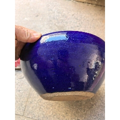 清代霁蓝釉香炉，个头大-蓝釉瓷-7788琉璃收藏