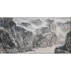 当代山水画家弘罗手绘！小桥流水人家_山水国画原作_儒风雅韵【7788旧书网】