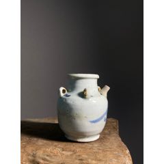 中国清時代　大清康熙年製　青花　馬上杯　タサオ　東さ7-0302☆2F A blue and white 'floral' bowl, Mark and period of Kangxi | 清康熙