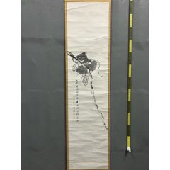 爱新觉罗·瑜嘉，工笔画中堂《松鹤图》国画书法古玩字画。原装老裱纸本
