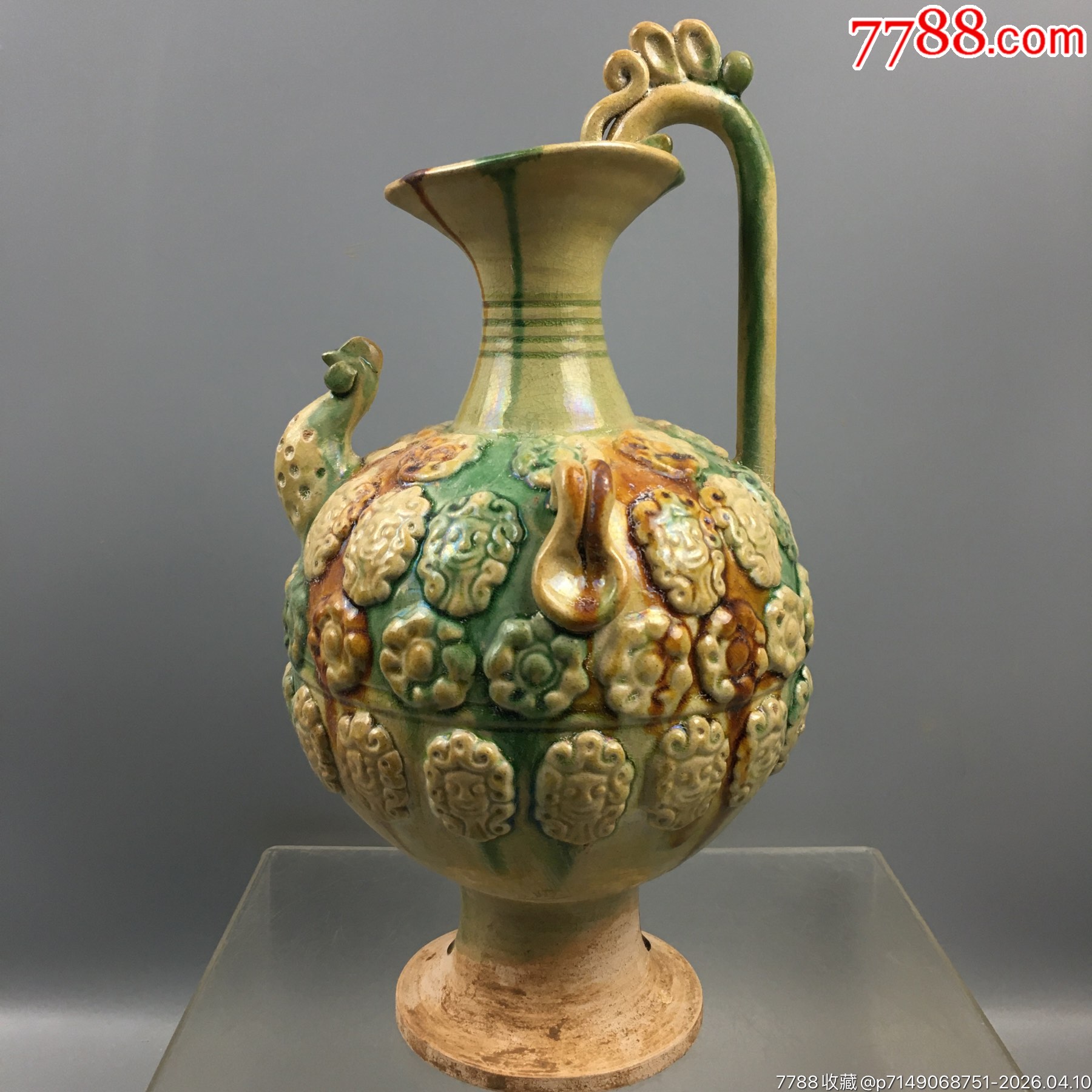 中国　唐三彩　小壺　I32-3 店铺推荐、三彩鸡头壶-价格:388元-se111527889-唐三彩-零售-7788收藏__