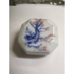 清代青花瓷质圆砚台-青花瓷-7788红宝书