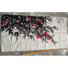 印刷】《宫本武藏枯木鸣鵙图》7212书画挂轴日本回流字画工艺画_花鸟