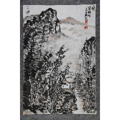 林无名画吴冠中笔意紫藤紫气东来65+65Cm画心_山水国画原作_严氏雅玩