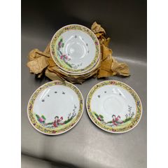 567瓷器／七八十年代景德镇手绘粉彩金地百花不落地赏瓶／摆件+全品+无