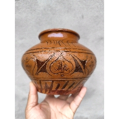 旧藏宋钧窑茄皮紫釉出戟尊！尺寸高26宽17价750_旧陶器_小张古典家具