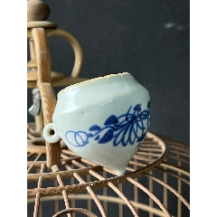 清代青花缠枝莲内外画三才盖碗_青花瓷_侯马老古董【7788旧书网】
