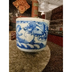 清代青花缠枝花敞口大碗_青花瓷_林邑崇古【7788红宝书】