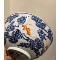 清康熙青花矾红描金花卉大号奶茶壶_青花瓷_青花瓷迷【7788旧书网】