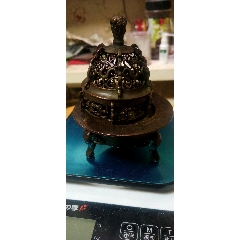 老铜香炉老宣德炉古董老铜器传世清代老紫铜风磨铜三足冲耳炉子_铜炉_