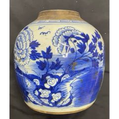 清代早期康熙青花市井人物抱月瓶古瓷器_青花瓷_图片价格_收藏价值_7788