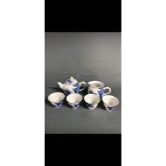 清代青花缠枝莲双喜纹兽耳瓶-青花瓷-7788旧书网