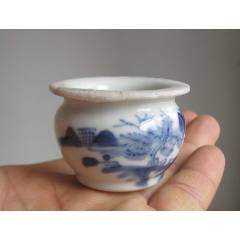 万扬堂陶艺青花瓷杯2只一对合售（口径55mm，高80mm）_青花瓷_三缘轩
