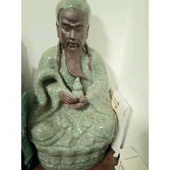 福建会馆游长子造粉彩福禄寿三星瓷塑_雕塑瓷/瓷雕_东来号【7788旧书网】