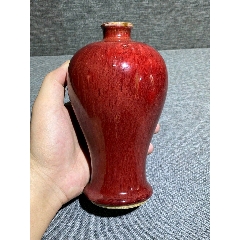 古玩老货清末民国胭脂红花卉茶壶一把-红釉瓷-7788徽章收藏