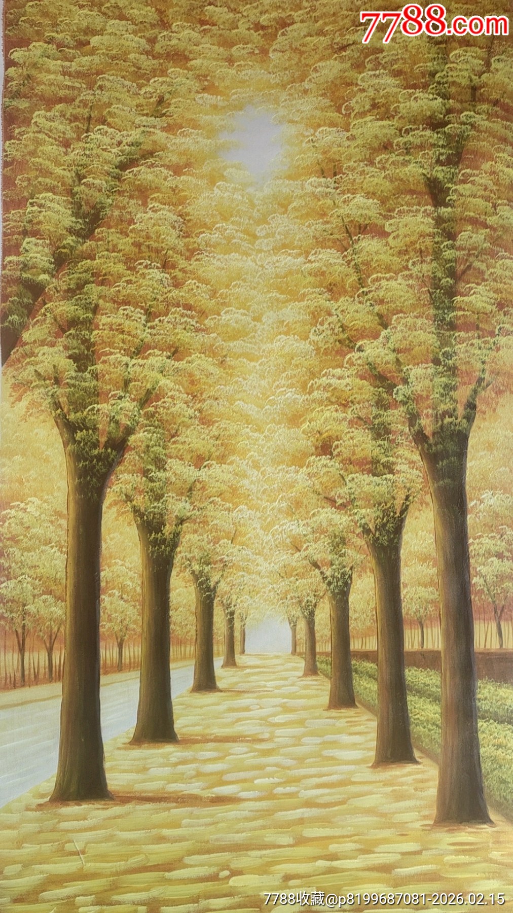 林彦新（国家一级美术师）黄金大道手绘油画真迹收藏级原作60x120_油画