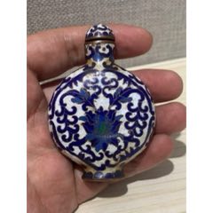 清代铜胎景泰蓝掐丝珐琅蓝料彩鼻烟壶-鼻烟壶-7788鼻烟壶收藏