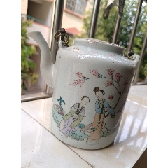 晚清民國(guó)手繪手執(zhí)壺