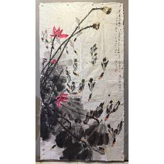 韩宗湘，浙江籍中国台湾名家，水墨兰竹图《清影摇风》编号：824070808_