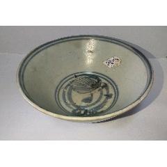 中国古玩青花古染付薄瑠璃宝珠文蓮華二客 清代青花杂宝纹盘_青花瓷_条饼万古玩店【7788旧书网】