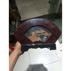 创汇时期铜胎堆朱剔红花瓶一个带原标签红牡丹花手工雕刻_旧漆器_天雅