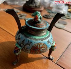 中国古美術・純銅ボディ・鎏金・掐絲・琺瑯彩・景泰藍・魚缶・文房具