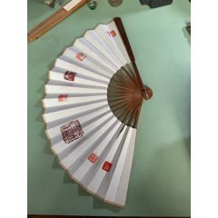 日本折扇昭和时期京都十松屋福井谨制武士扇御舞扇_其他扇子_老弄堂