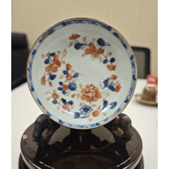 清康熙外紫金釉內(nèi)青花加彩賞盤】口徑10公分左右，全美品，品相完好無瑕疵！青