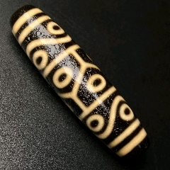精品藏传爆老红三眼老天珠_天珠_天水如冰色【7788红宝书】