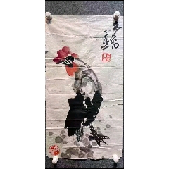 韩宗湘，浙江籍中国台湾名家，水墨兰竹图《清影摇风》编号：824070808_
