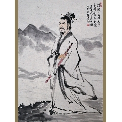 吴道子精品手绘老绢敬佛图，吴道子唐代著名画家书法家，世人尊称，画圣