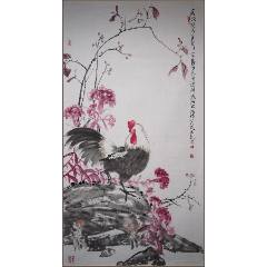 张大千】荷花，四尺手绘作品带杂志书_花鸟国画原作_世家收藏古玩【7788