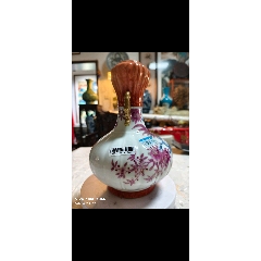 老厂货粉彩手绘寿桃将军罐一对_旧瓷器_锦鑫古玩店【7788旧书网】