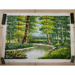 油画原画　30cm 「格子小人」 油画原画_未出售_在线交易【7788剪纸收藏】