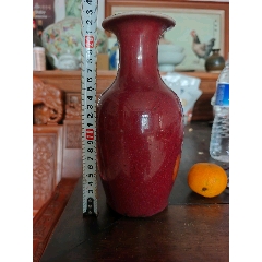 仿“乾隆年制”钧红釉菩荠瓶（A0491）_红釉瓷_养心殿古玩阁【7788旧书网】